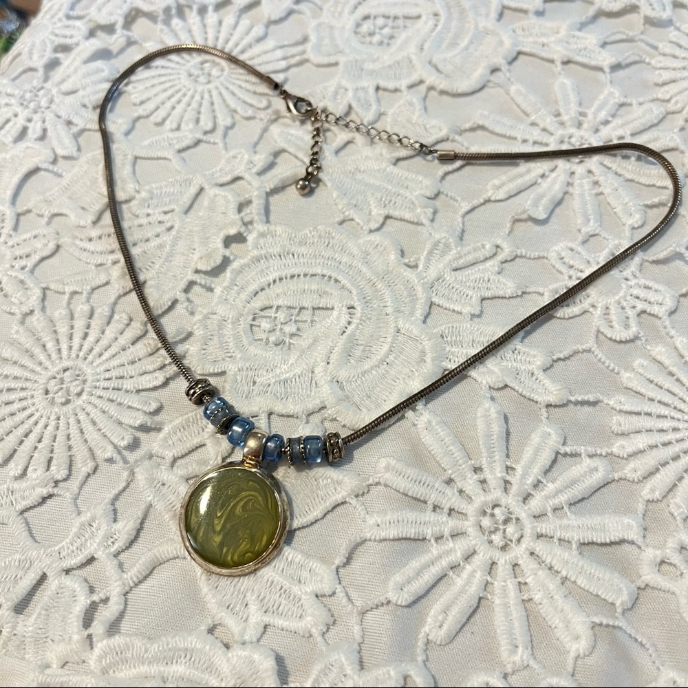 Green stone necklace vintage